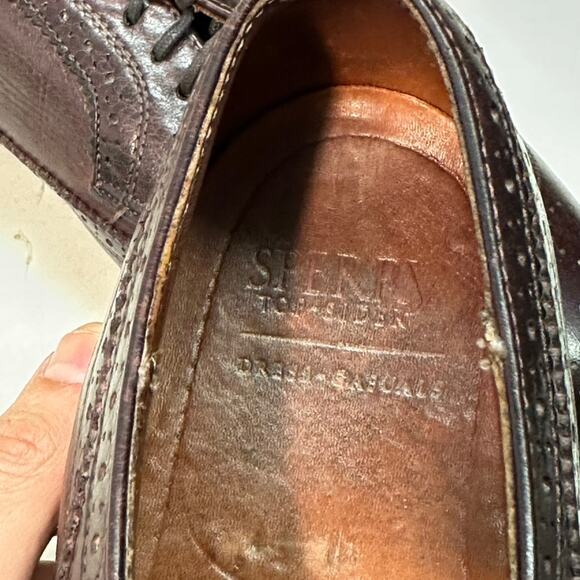 VGUC Rancourt & Co. x Sperry Top Sider Burgundy Wingtip Longwing 10 Narrow (S) main image 6